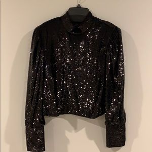 Black sequin top